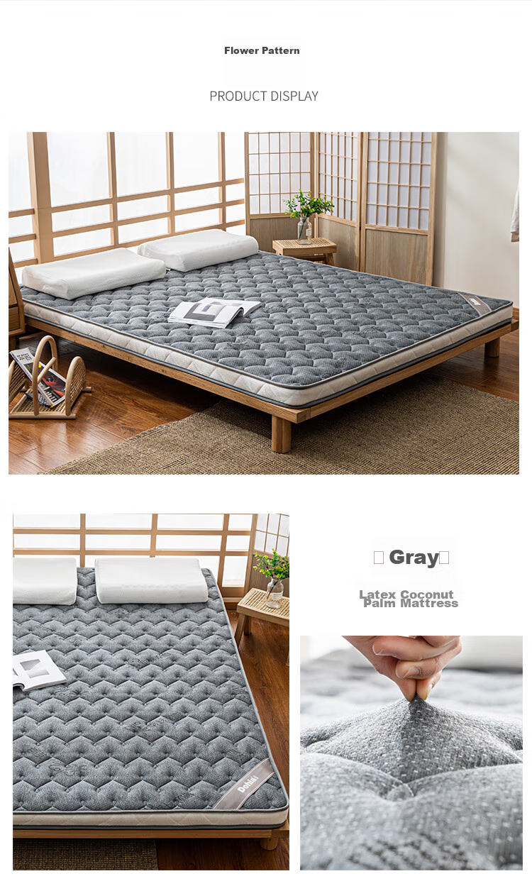 Матрас Dohia Home Textile, кокосовый латексный, для кровати 1.5 х 2 м, серый, 200*150 см