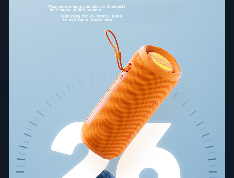 Портативная Bluetooth-колонка WANYINBA M6, 30 Вт, портативная водонепроницаемая, для улицы, с мощным басом, оранжевая