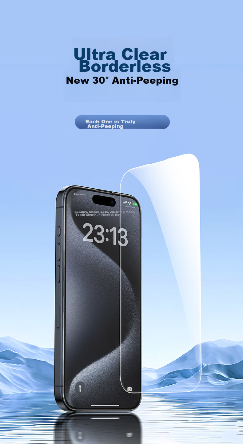 Защитная пленка LANGLING для Apple iPhone 11 Pro Max / XS Max, антишпионская, закаленное стекло, 2 шт.