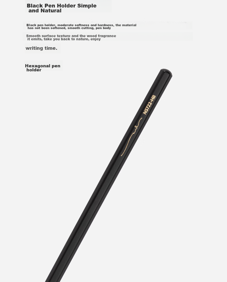 Карандаши чернографитные NUSIGN NS723-HB, набор 30 шт., шестигранный корпус, черный