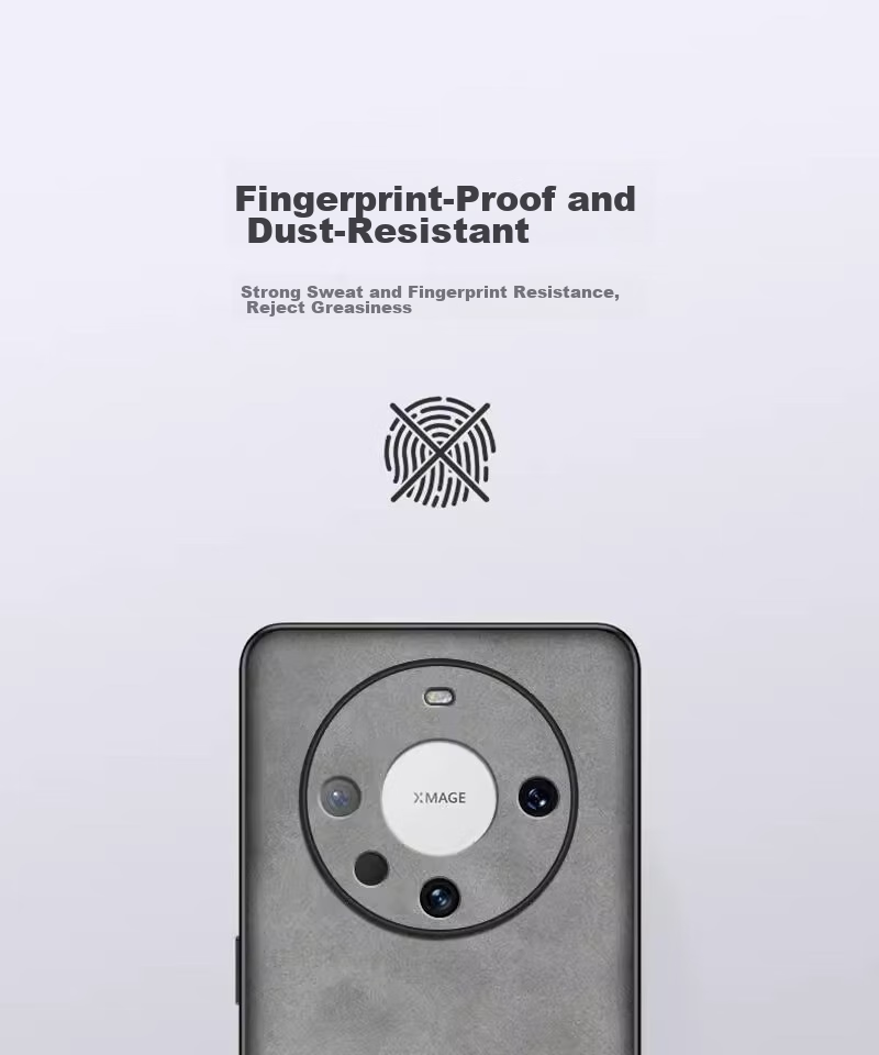POZZO Чехол для Huawei Mate60, противоударный, защита объектива, мягкий чехол из натуральной кожи ягненка, серый