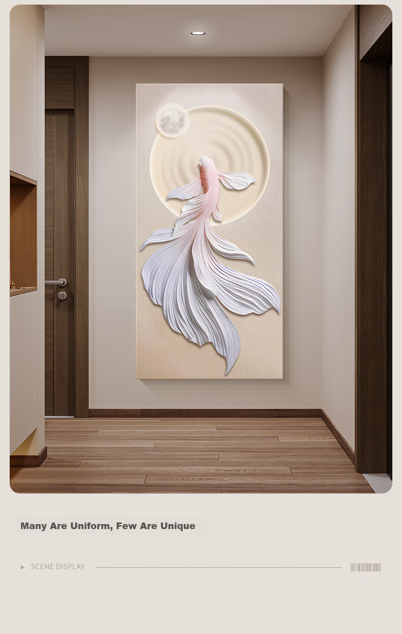 Декоративная картина "Фэн Шуй" из песчаника, ручной работы, 70x120 см