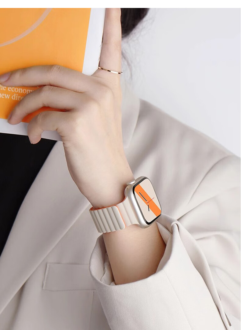 Ремешок Mashi для Apple Watch, силиконовый с магнитной застежкой, для Apple IWatch Ultra 3/S11/10/9/8/7/6/SE3, цвет "Звездное сияние" с синим, 38/40/41/42 мм