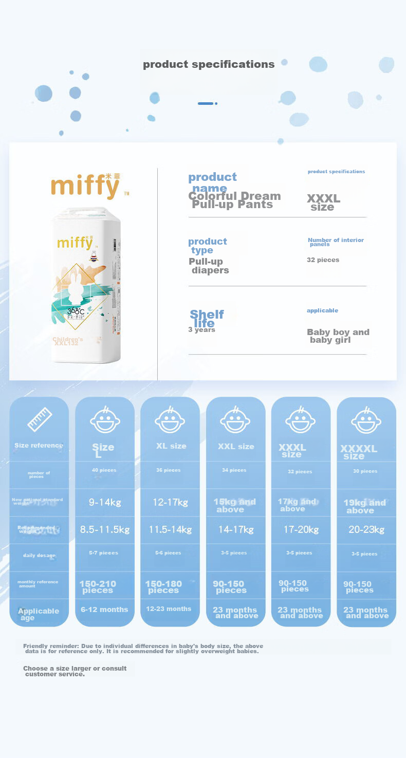 Подгузники-трусики Miffy XXXL