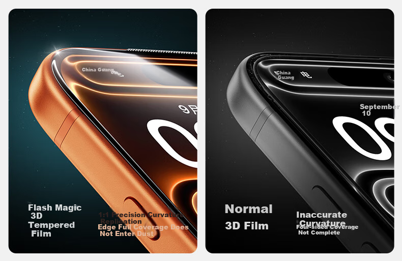 Защитное стекло SmartDevil для Apple iPhone 17 Pro, 0.18 мм, противоударное, пылезащитное, антибликовое, 3D