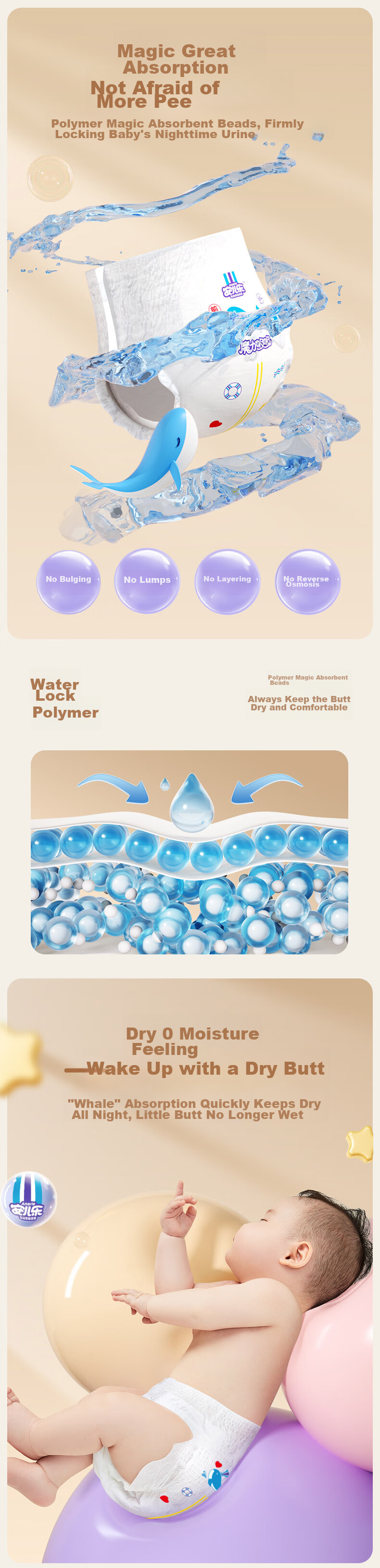 Подгузники-трусики Anerle Magic Absorbent, размер L, 44 шт. (9-14 кг), дышащие, высокая впитываемость, для ночного использования