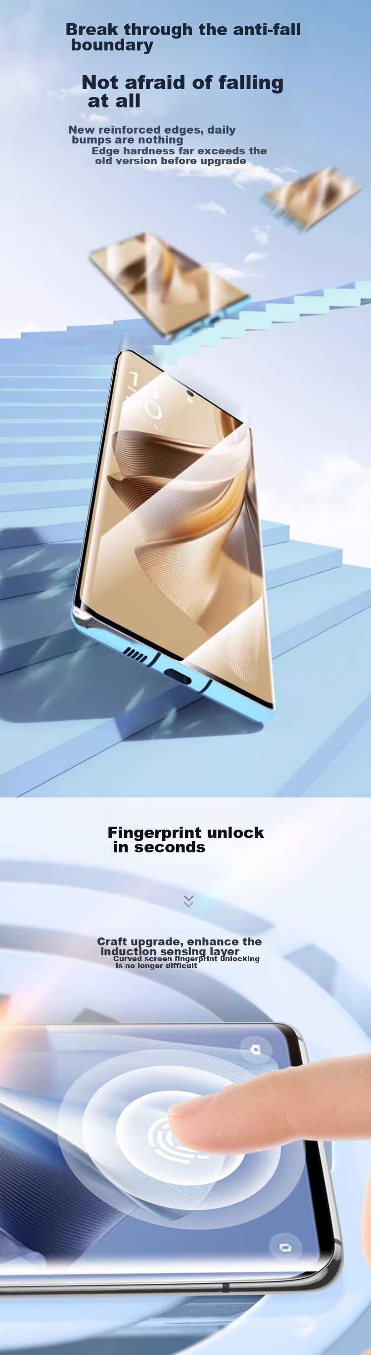 Защитное стекло MAIKUQI для OPPO Reno10/10Pro/10Pro+, противоударное, антибликовое, 1 шт.