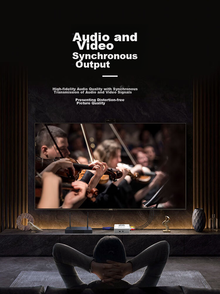 Конвертер ZHENWEI HDMI в AV, HD видео конвертер с интерфейсами RCA (красный, белый, желтый) для старых приставок и телевизоров