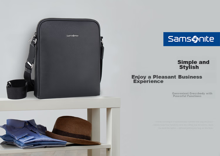 Мужская сумка Samsonite, повседневная сумка-портфель, вмещает IPad, для деловых поездок, подарок на Новый год и День святого Валентина, TK3