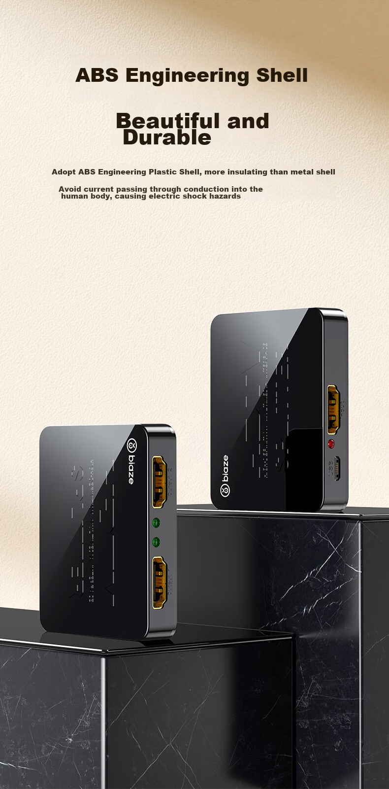 HDMI-разветвитель BIAZE 4K HD, один вход, два выхода, для ноутбука, телевизора, монитора, проектора, зеркальное отображение экрана