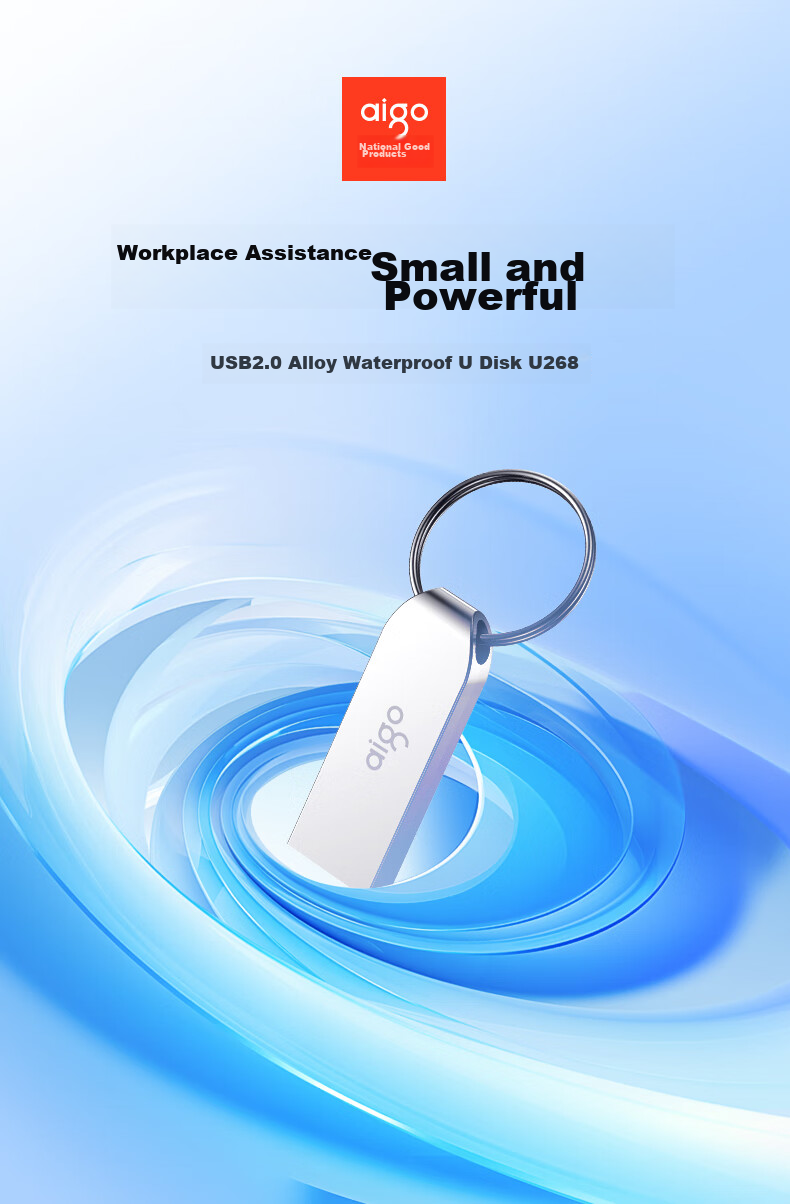 USB-накопитель Aigo U268, 8 ГБ, USB 2.0, металлический корпус, компактный, водонепроницаемый