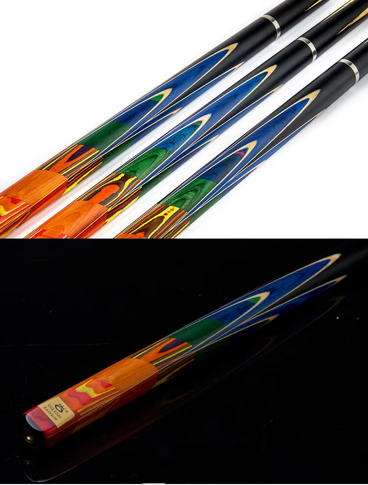 Кий для бильярда O’MIN Mingjian Series - Rainbow, 10 мм, для русского бильярда и снукера, 145 см, 18 унций, с аксессуарами