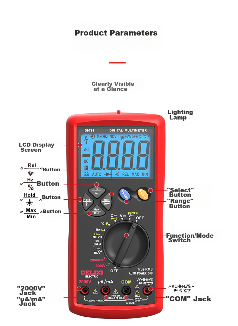 Мультиметр DELIXI ELECTRIC 2000В