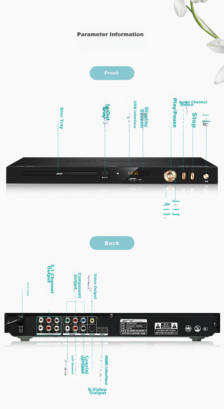 DVD-плеер SAST PDVD-919A, CD, VCD, USB