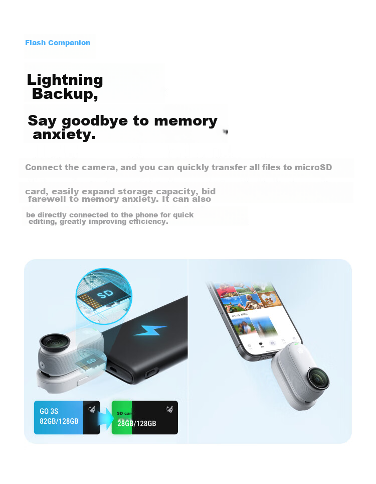 Экшн-камера Insta360 GO 3S 4K, водонепроницаемая, для влогов, спорта, 64 ГБ, Lingdongbai