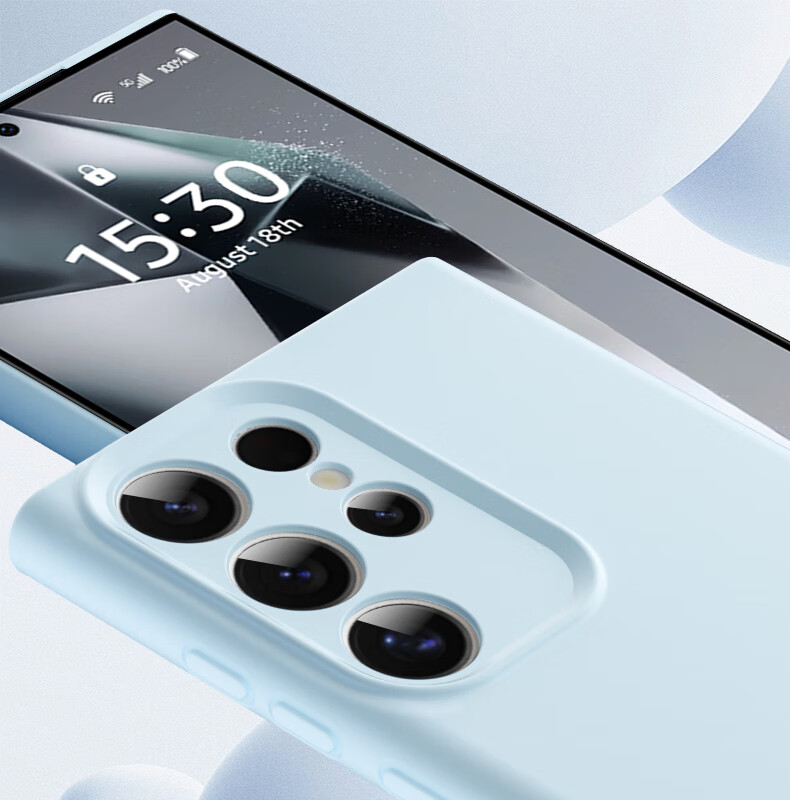 Чехол для Samsung S24 Ultra, противоударный, из жидкого силикона, с полной защитой объектива, цвет "Карбоновый серый"