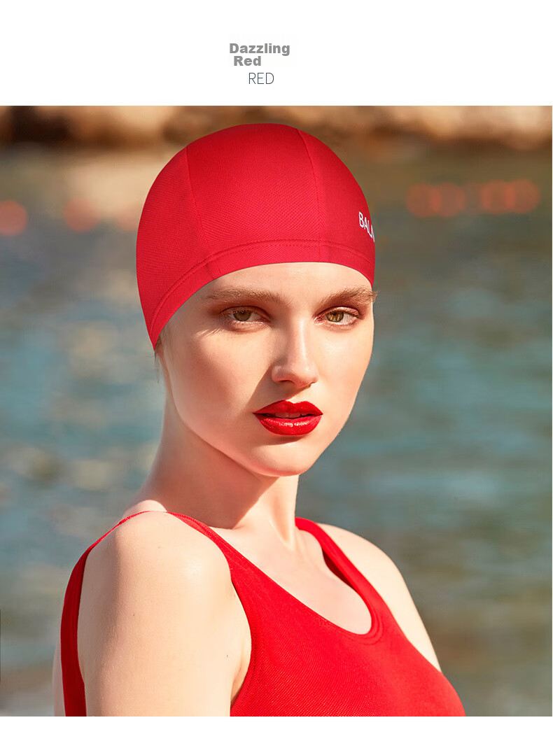 Шапочка для плавания BALNEAIRE, серия Little Red Heart, для женщин и мужчин, большая окружность головы, модная, черная