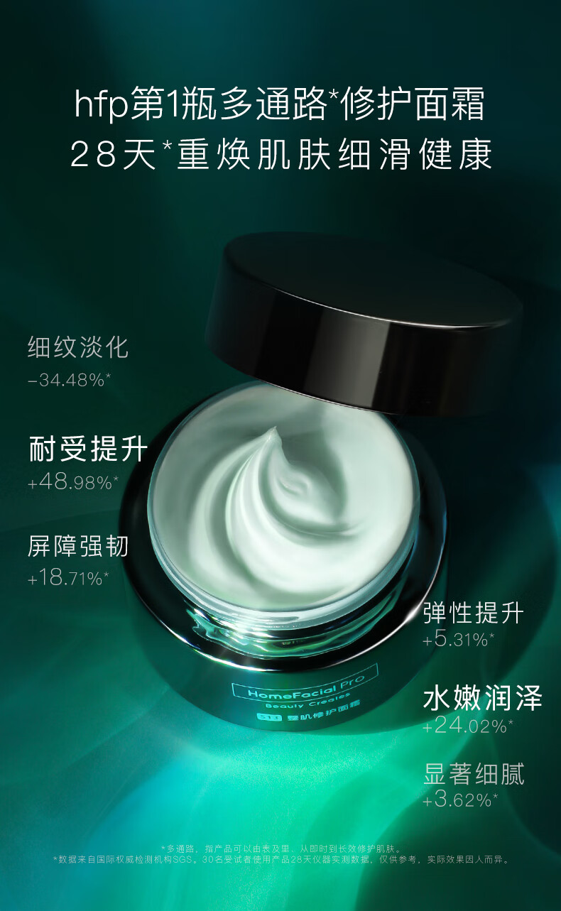 HomeFacialPro黑标整肌修护面霜45g  hfp补水保湿淡纹维稳精华舒缓