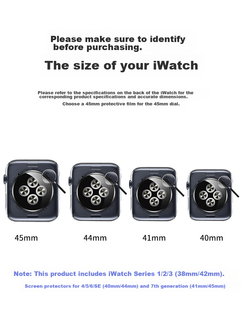 Защитная пленка PISEN для Apple Watch SE3/S9/8/7, гидрогелевая, 45/44 мм, HD, антицарапийная, 2 шт.