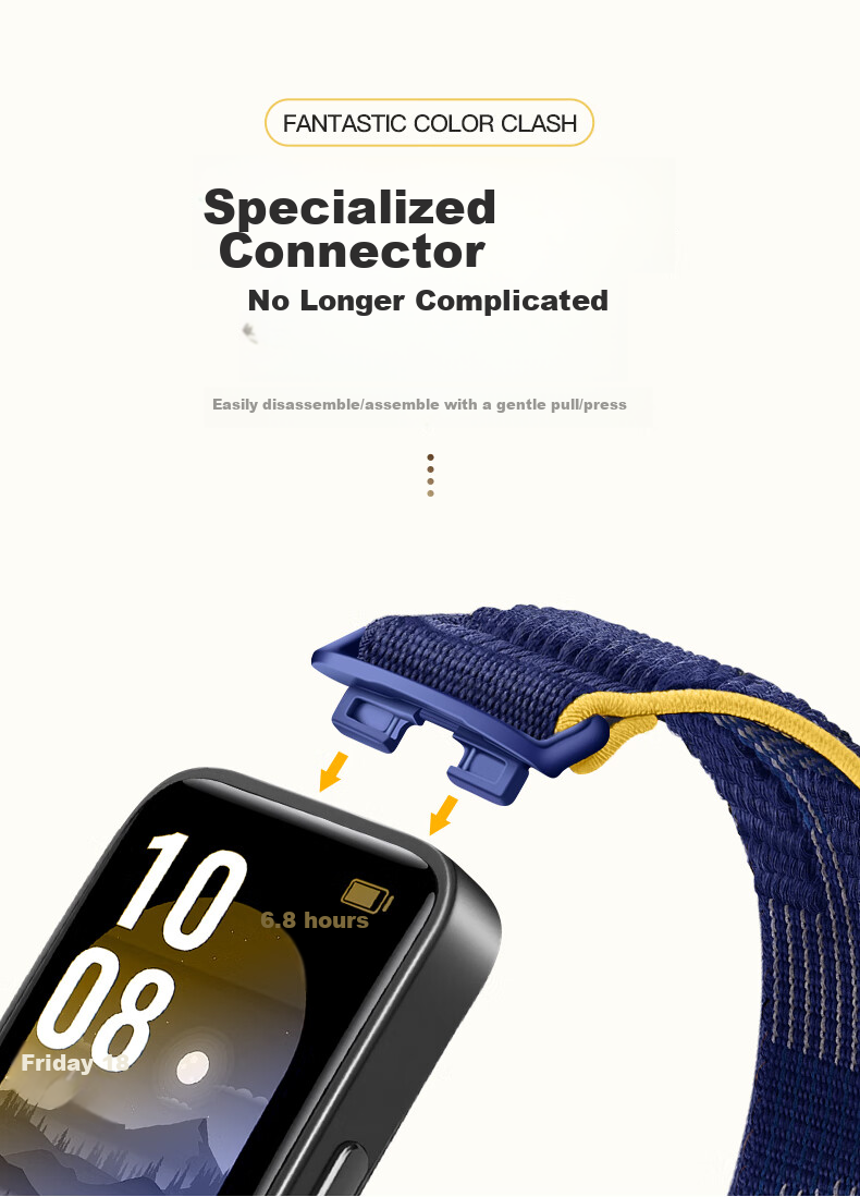 Ремешок BHO для Huawei Band 10/9/8, нейлоновый, синий