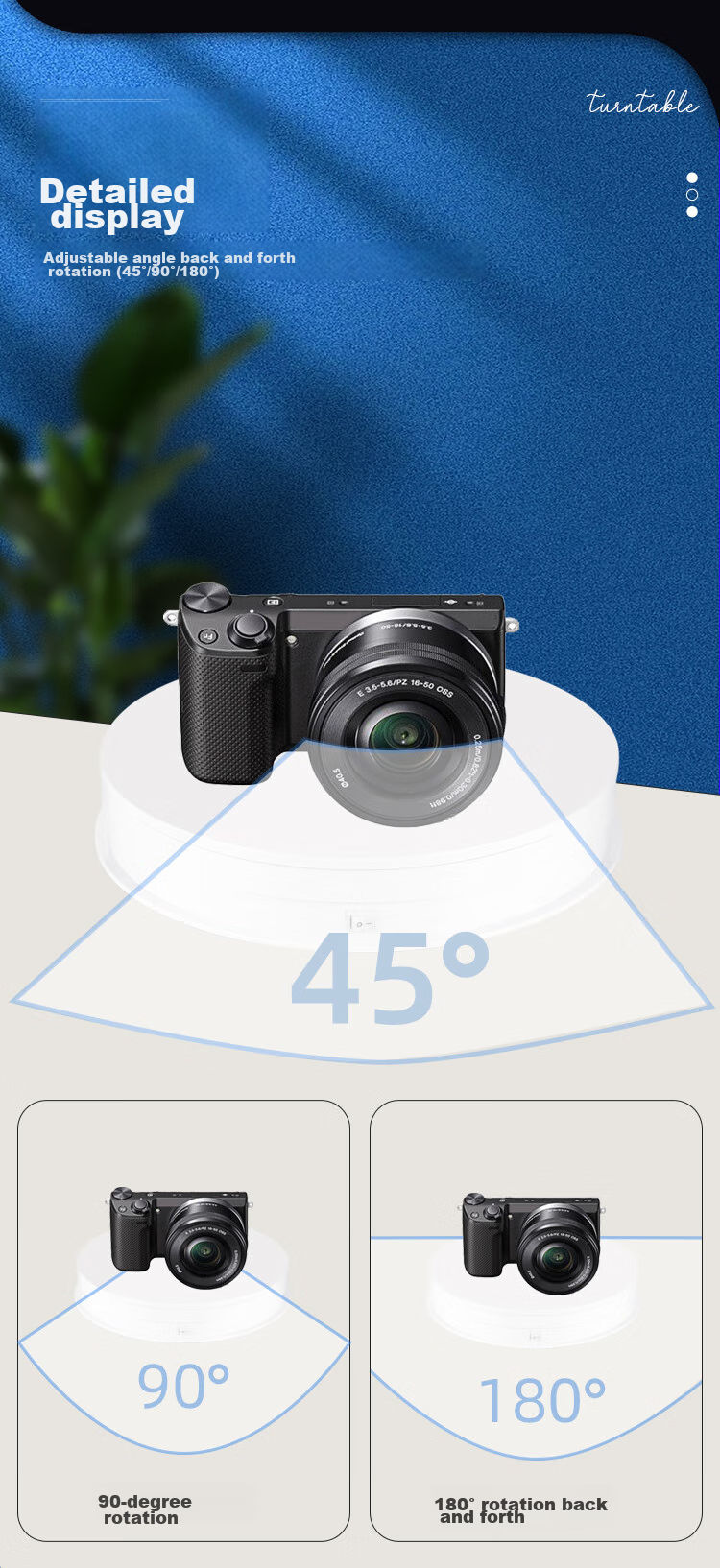 Вращающаяся подставка для фотосъемки Pangniu PU3130W, 30 см, электрическая поворотная платформа для витрины, 360 градусов, регулируемая скорость