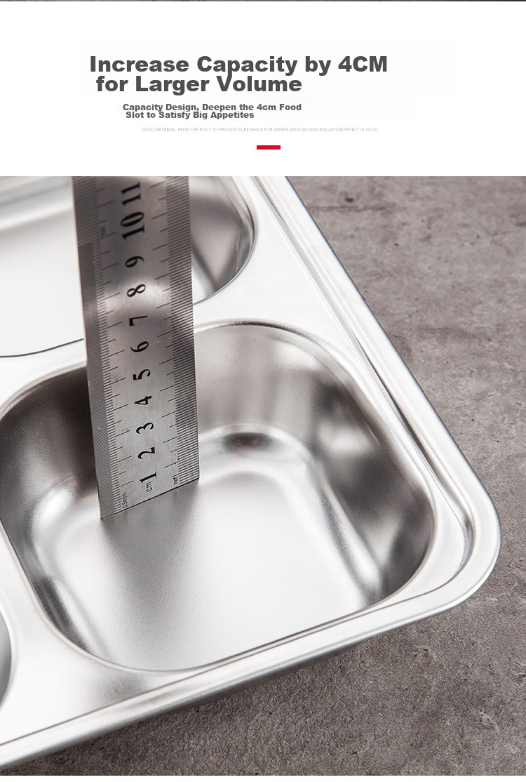 MAXCOOK 304 Нержавеющая сталь, 4 отделения, глубокая, толстая, разделенная, для фастфуда, для студентов, MCFT168