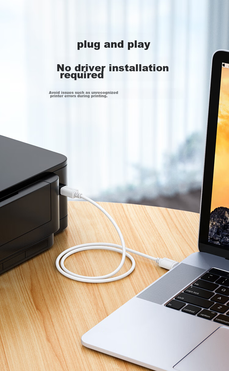 Кабель принтера CHOSEAL QS5307T3 USB 2.0, 3 метра, белый