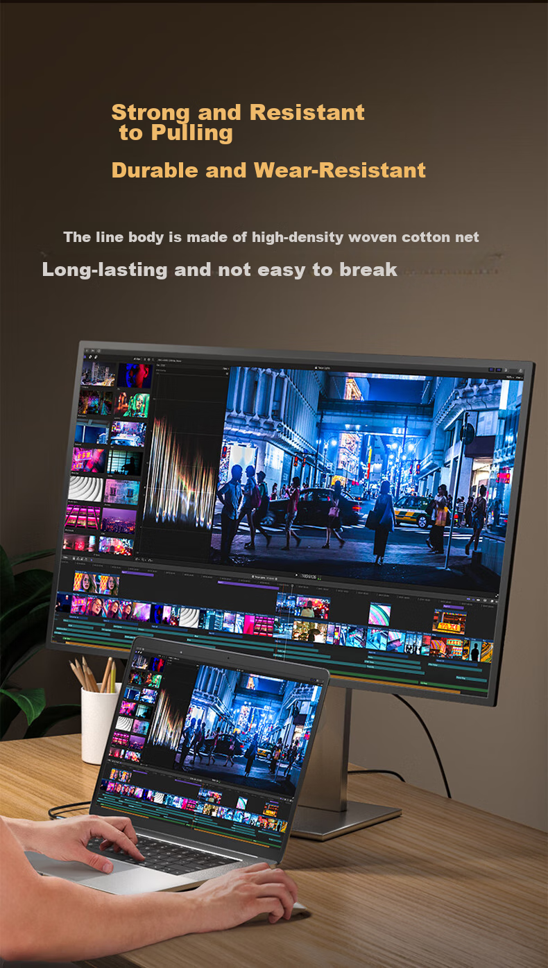 Кабель SAMZHE Type-C - DP 1.4, Thunderbolt 4/5, USB-C адаптер, 8K60/2K360Hz, 1.5 метра
