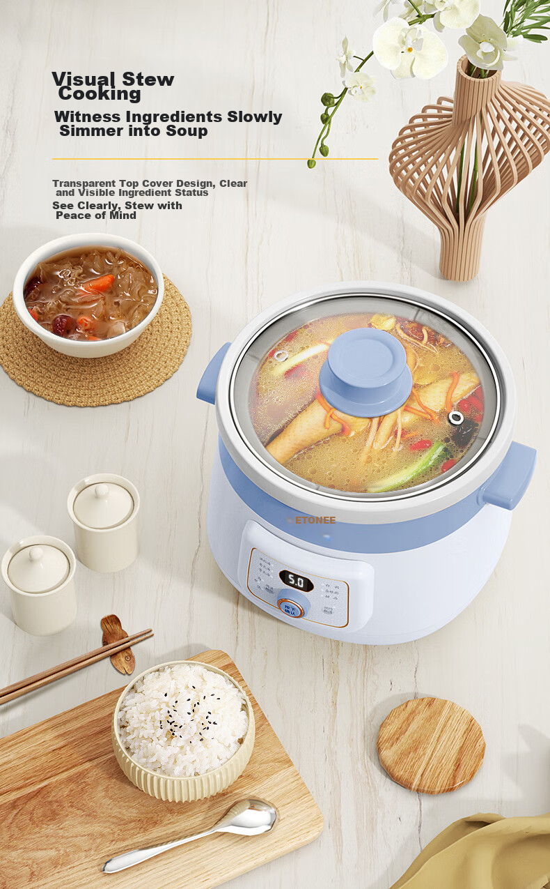 Электрическая кашеварка TONZE DGDD23A20BMBW, 2 л, синяя