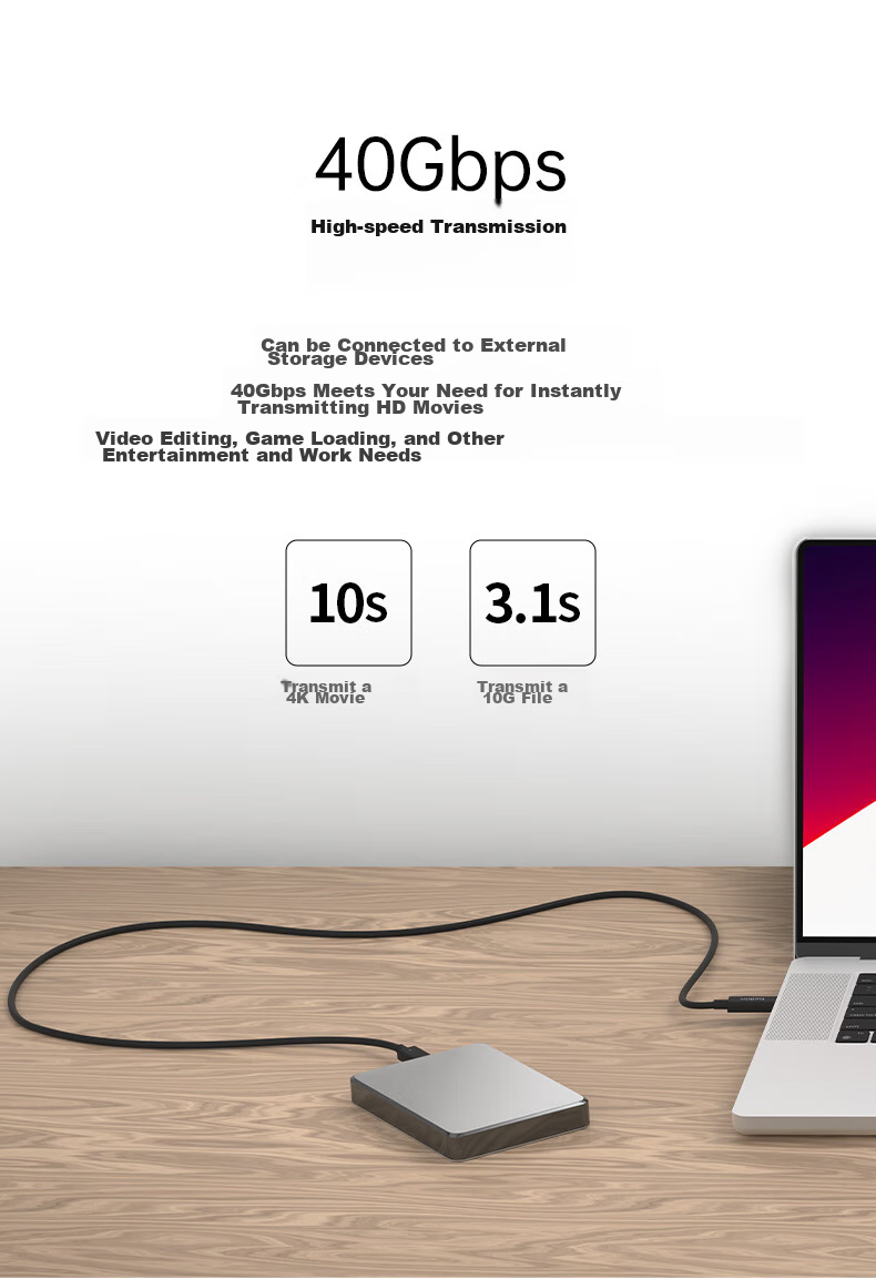 Кабель Thunderbolt 4 USB4 0.8м