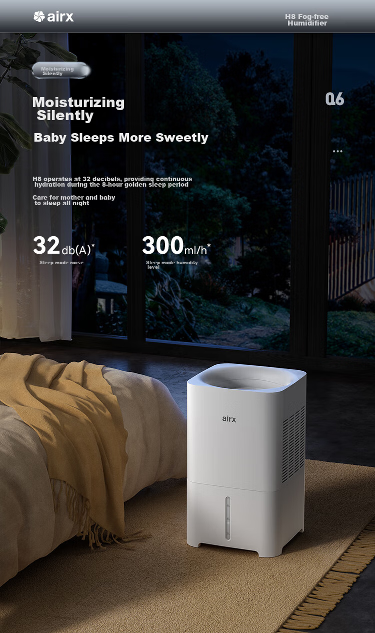 Увлажнитель воздуха Airx H8, 6л, 800 мл/ч, без тумана, с управлением через приложение