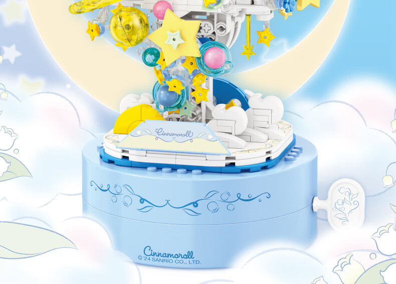 Конструктор TOP TOY Sanrio Kuromi Music Box, серия "Тайное Садовое Эльфийское Царство", 677 деталей, музыкальная шкатулка