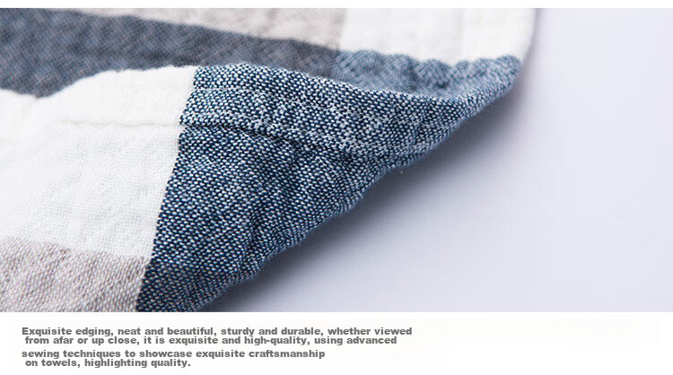 Набор полотенец Grace Home Textiles Gentleman Plaid Pure Cotton Thickened Sweat-Absorbing Large Pillowcase, два полотенца, синий, 80*50см