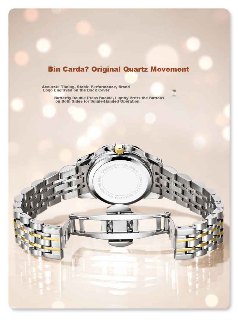 BINKADA Amant Starry Sky Watch for Women, Mechanical-Style Quartz Watch Brand, Top Ten Famous Expressions, Couple's Valentine's Day Gift