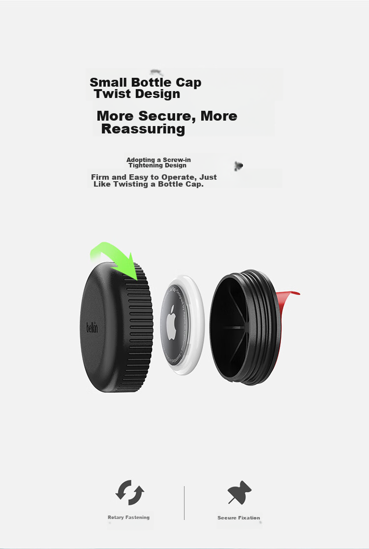 Защитный чехол BELKIN для Apple AirTag MSC016, черный