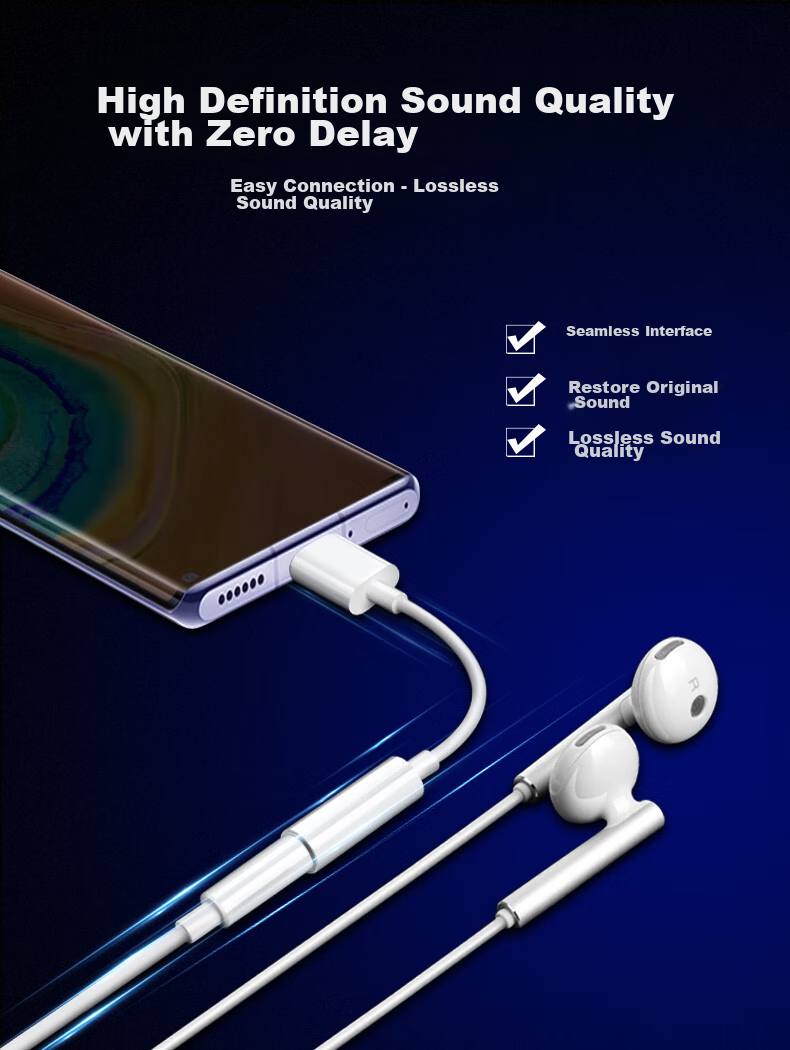 Переходник Trendsetter для наушников Type-C для Huawei P50/40/30/Nova8910Pro, Honor Magic34/80/70/60/X40/X30, белый