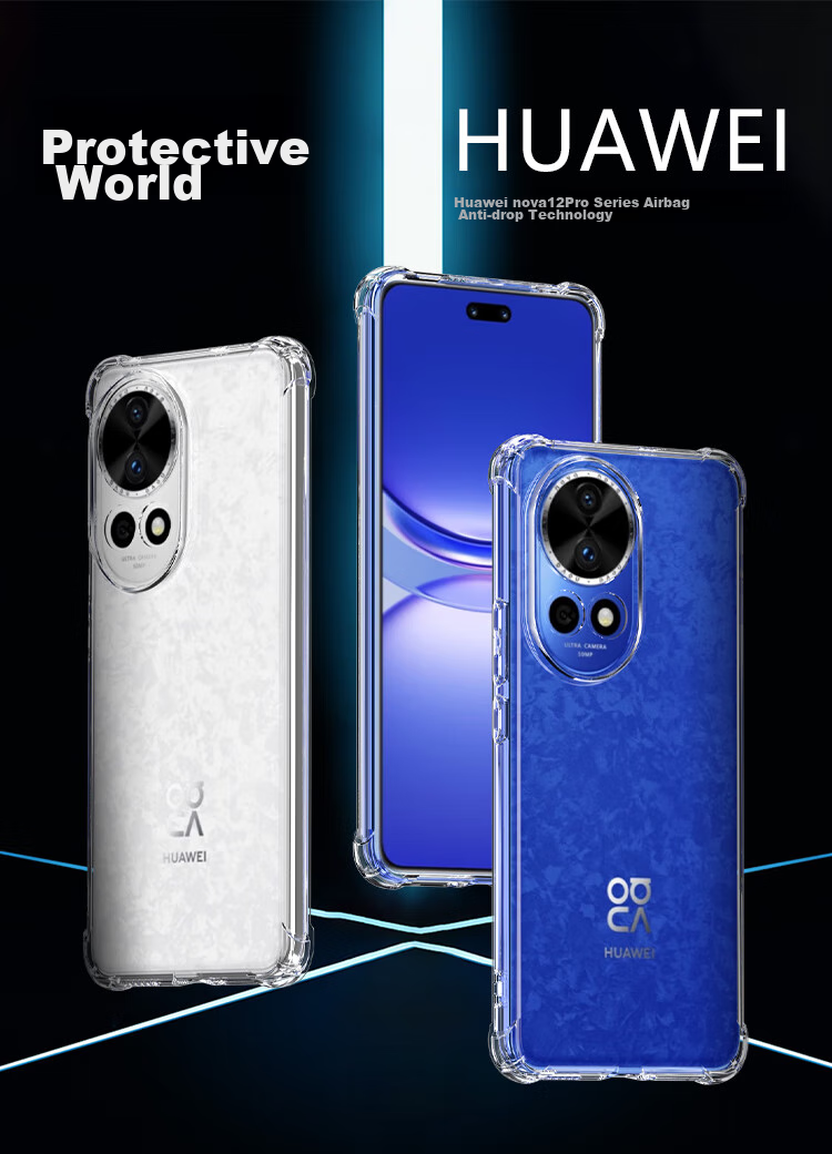 Чехол ESCAPE для Huawei Nova 12 Pro/Ultra, противоударный с защитой всех линз, прозрачный, с магнитным кольцом