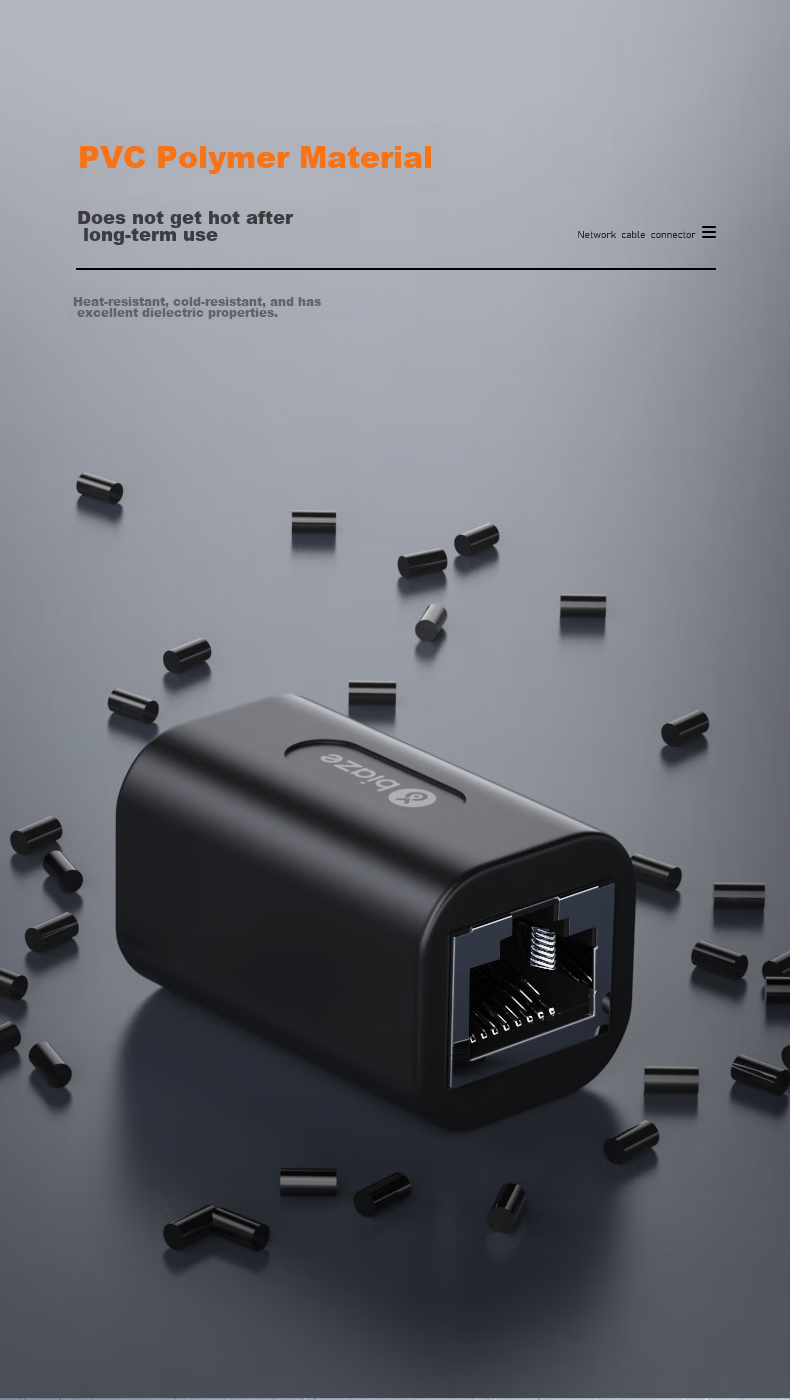 Сетевой кабель BIAZE, 10 шт., удлинитель Gigabit Shielded Network Extension Connector, RJ45 Straight-Through Crystal Head, двухсторонний, подходит для сетевых кабелей Cat5/6