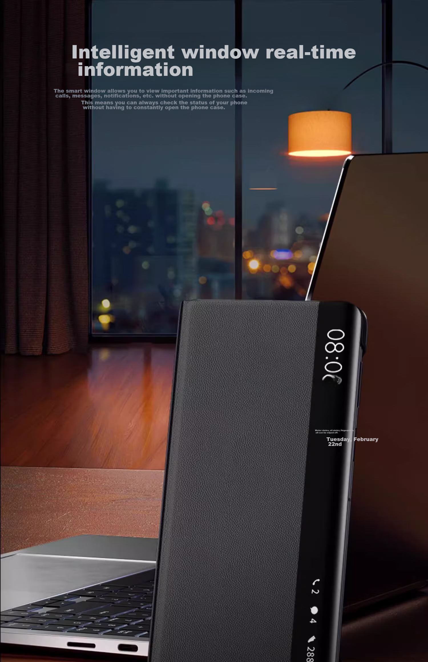 Чехол-книжка Ekakashop для Huawei Mate X5/X3/Collector's Edition, защита от падений, с подставкой, кожаный, с окном Smart View, черный