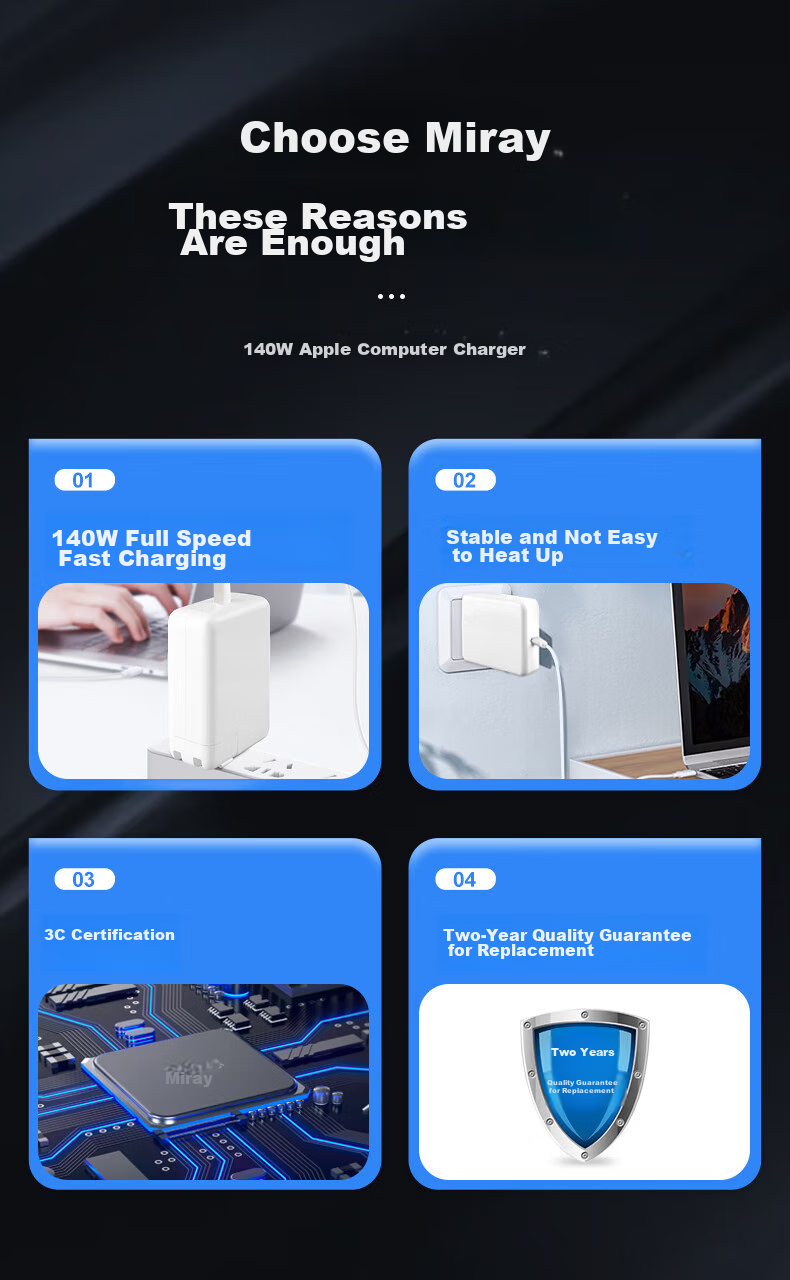 Зарядное устройство mryc для Apple MacBook Pro/Air, 140W, Type-C to MagSafe 3, USB-C кабель 2 метра