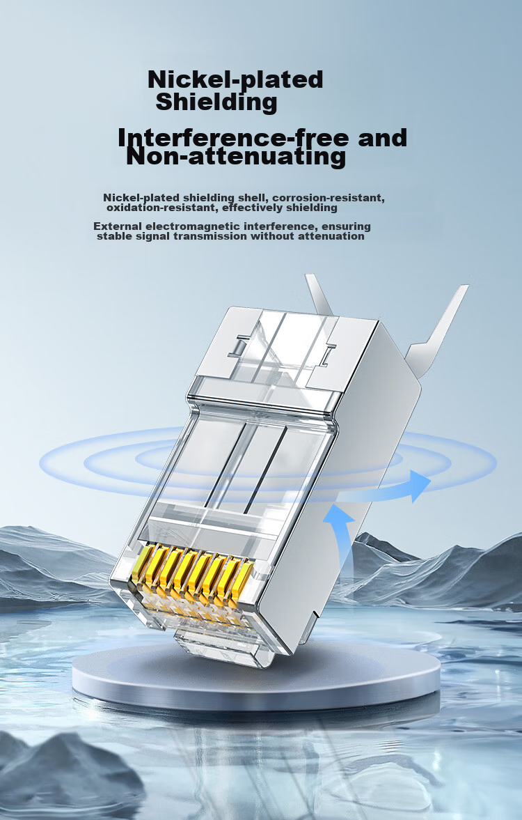 Разъемы CHOSEAL Cat6A экранированные RJ45, гигабитные сетевые кристаллические головки, профессиональные сетевые штекеры, двухкомпонентный дизайн, 20 шт., QS9076Z20