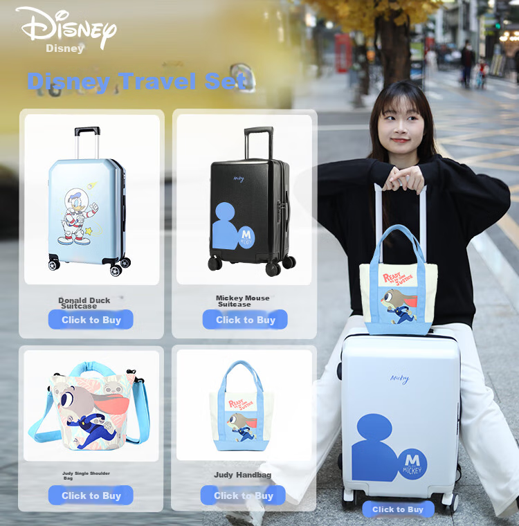 Чемодан Mesuca X Disney, унисекс, с кодовым замком, 24 дюйма, ABS+PC