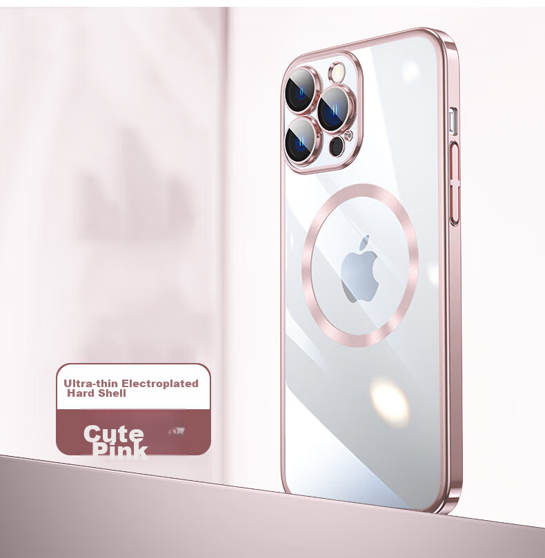 Чехол Kelleia для iPhone 15 Plus/Max, прозрачный, с защитой камеры, противоударный, с MagSafe, черный
