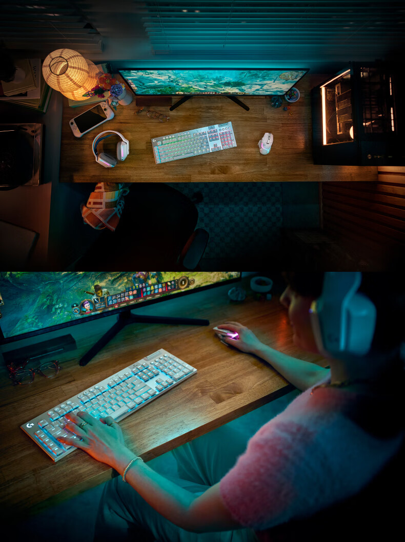 Игровая клавиатура Logitech G G915 X LIGHTSPEED Wireless White-T, механическая, низкопрофильная, беспроводная, с подсветкой RGB