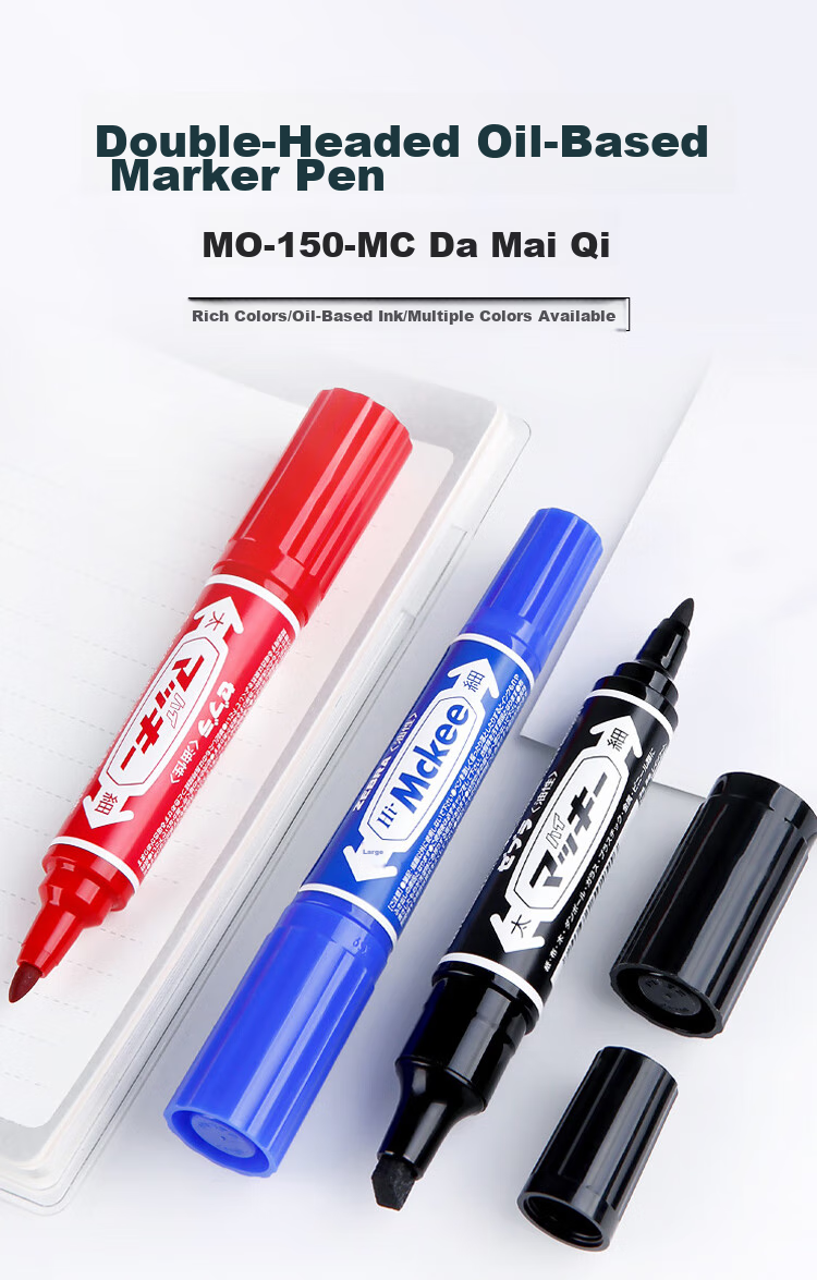 Маркер ZEBRA MO-150, на масляной основе, двусторонний, красный, набор 10 шт.