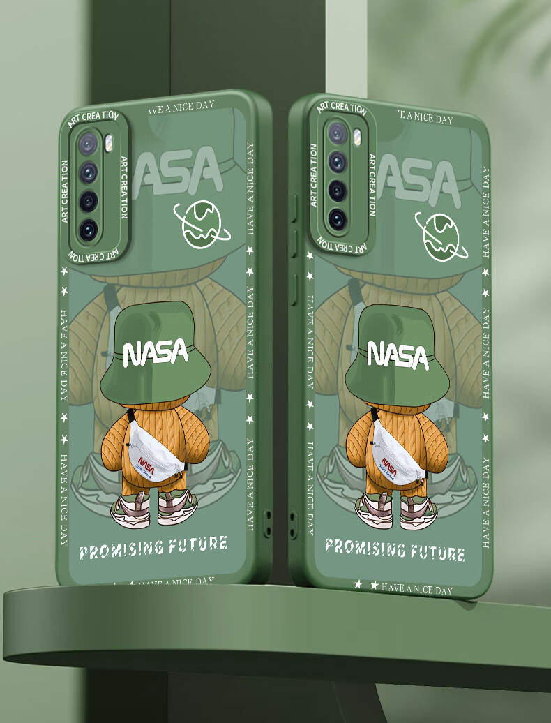 Чехол NEYAA для Huawei Nova 7, силиконовый, противоударный, ультратонкий, с защитой всего объектива, креативный, с мультяшным принтом, простой, модный, мягкий, графитовый черный