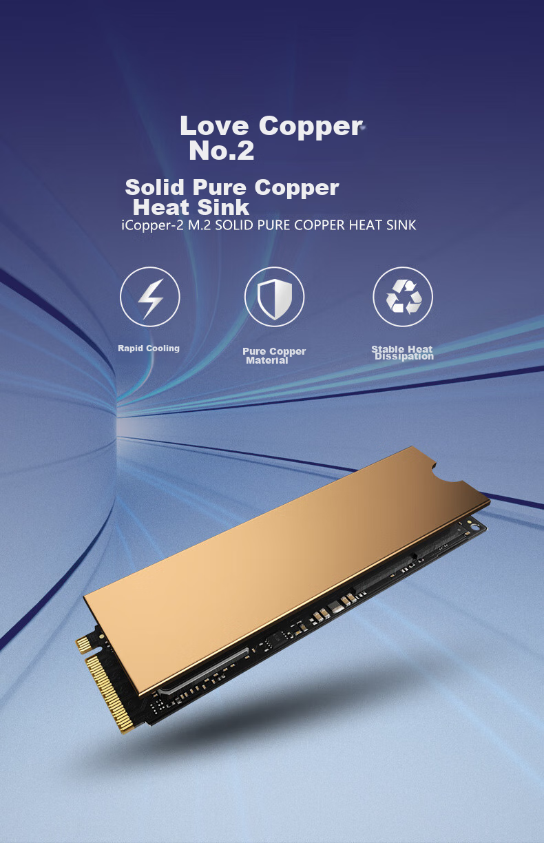 Радиатор JEYI iCopper-2 для M.2 SSD, чистая медь, NGFF, кулер для ноутбука PS5 SSD, термопаста