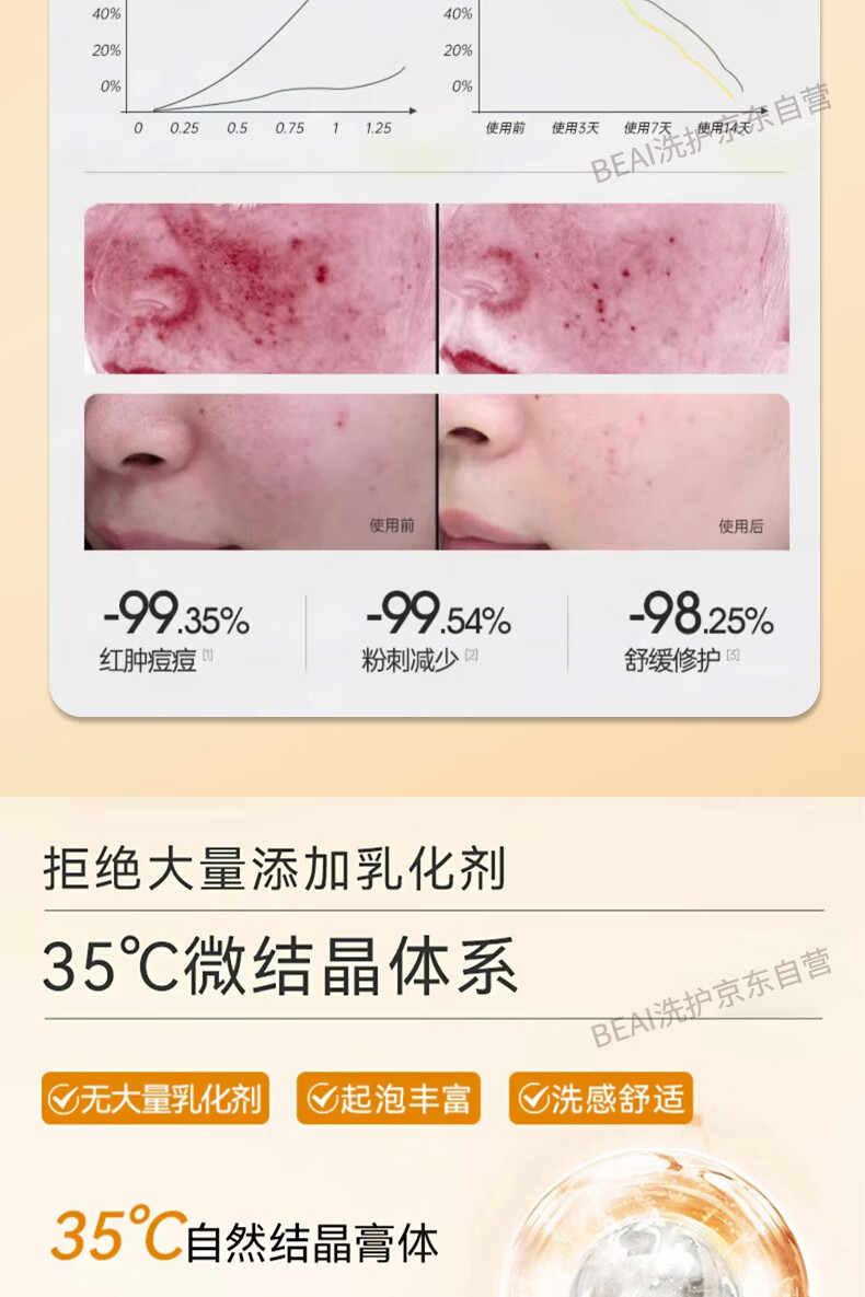 蒙投丽雪山茶花氨基酸洗面奶女温和清洁敏感肌护肤品洁面乳男100g