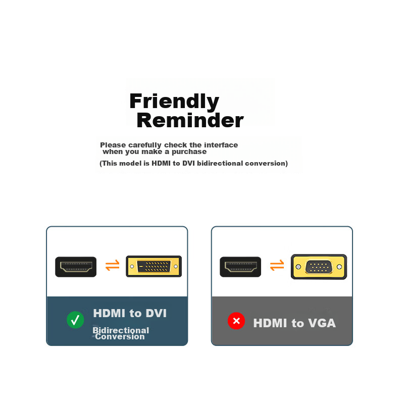 Кабель SAMZHE HDMI - DVI, 1.5 метра, 4K 60Hz, двунаправленный