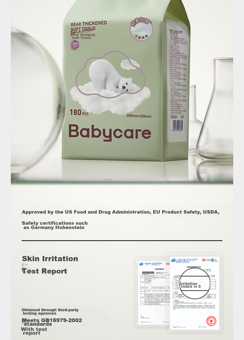 Babycare мягкие влажные полотенца для лица, подвесные, для детей, влажные и сухие, утолщенные, 180 шт., 3 упаковки